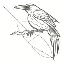 a crow flying tattoo design idea