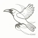 a crow flying tattoo design idea