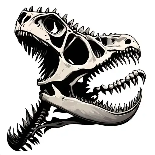 spinosaurus skeleton tattoo design idea