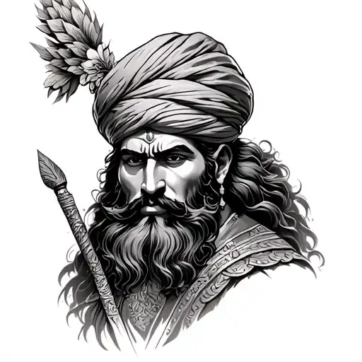 great sikh warrior sant g tattoo design idea