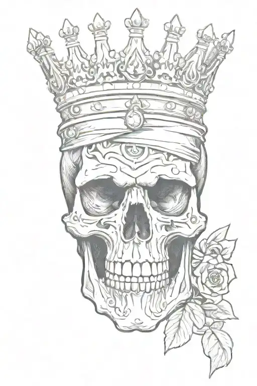 Skull wearing a crown that says G59 tattoo design idea