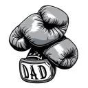 boxing gloves rest in peace dad tattoo design idea