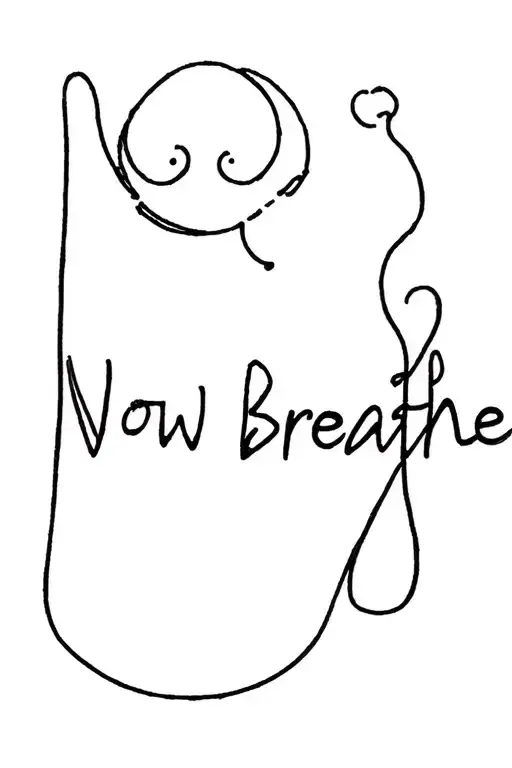 Patch with Now Breathe written, eating disorder, obsessive compulsive disorder of perosnality, Mental confusion tattoo design idea