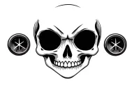 voodoo skull  button eyes tattoo design idea
