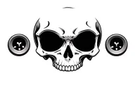 voodoo skull  button eyes tattoo design idea