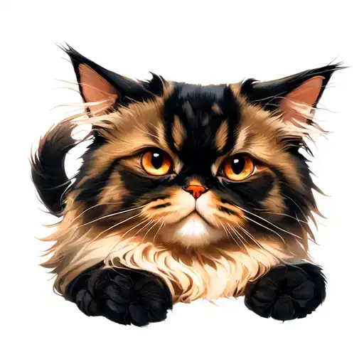 persian cat tattoo design idea