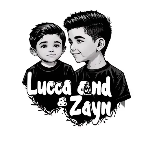 "Luca and Zayn " Kids tattoo design idea