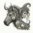 Slavic goddess Vyrgon tattoo design idea