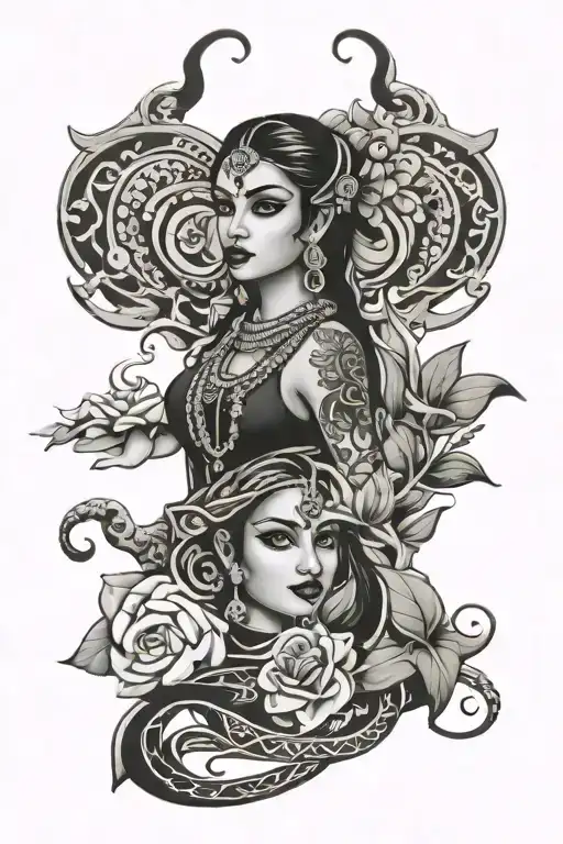 Rani is my girl friend's name & karma of life intertwined tattoo design idea