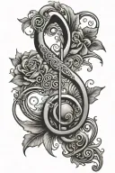 treble clef tattoo design idea