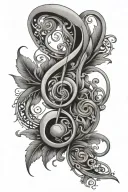 treble clef tattoo design idea