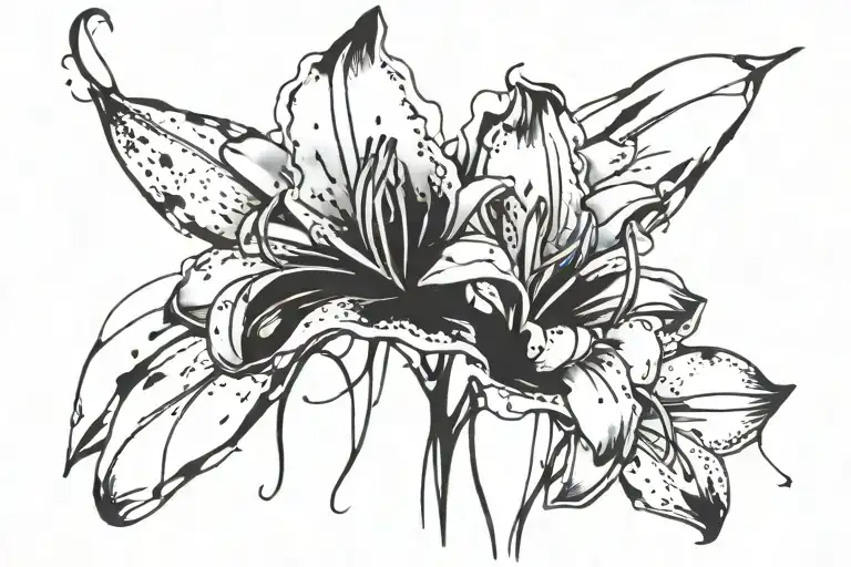 madonna lily flower tattoo design idea