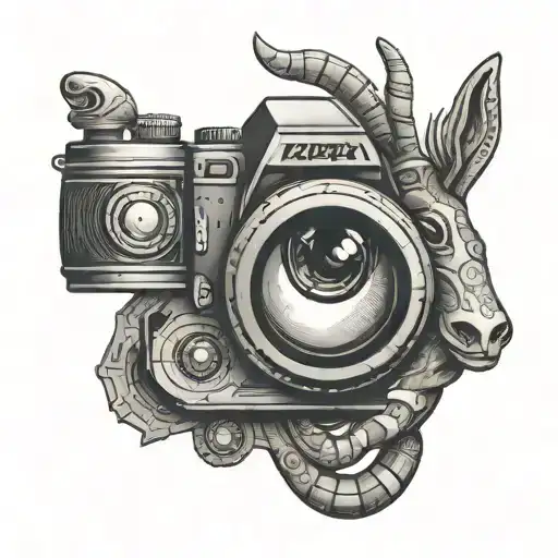 kokopelli camera lens tattoo design idea