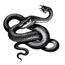 evil snake tattoo design idea