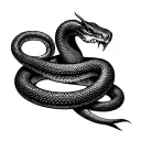 evil snake tattoo design idea