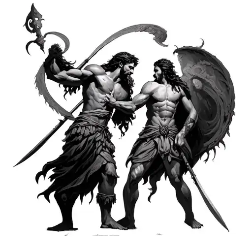 david and goliath tattoo design idea