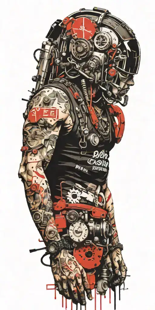 mechanic and artist tattoo design idea