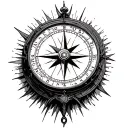 compass and clock tattoo design idea