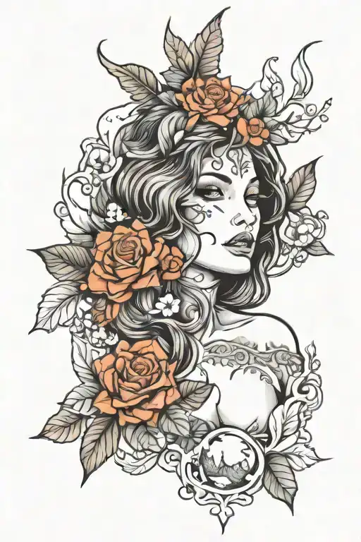 outdoor mother nature tattoo design idea