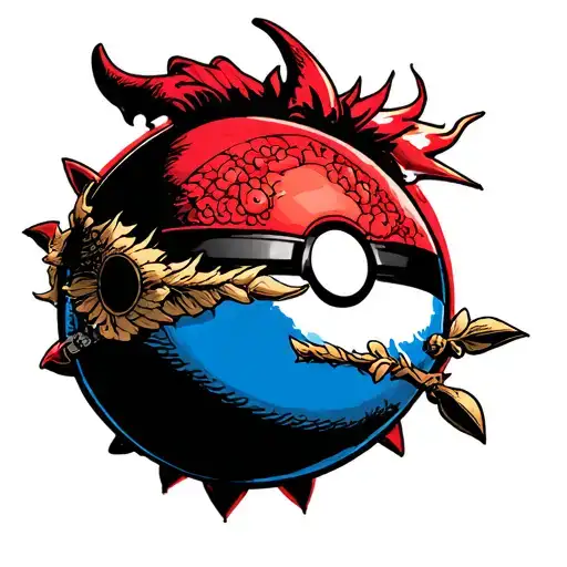 one piece , pokeball, dragon ball tattoo design idea