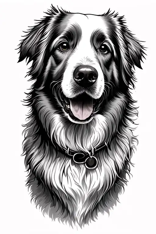 Great Pyrenees therapy dog sharing love  tattoo design idea