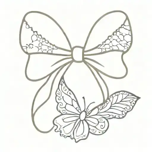 coquette bow with lace design tattoo design idea