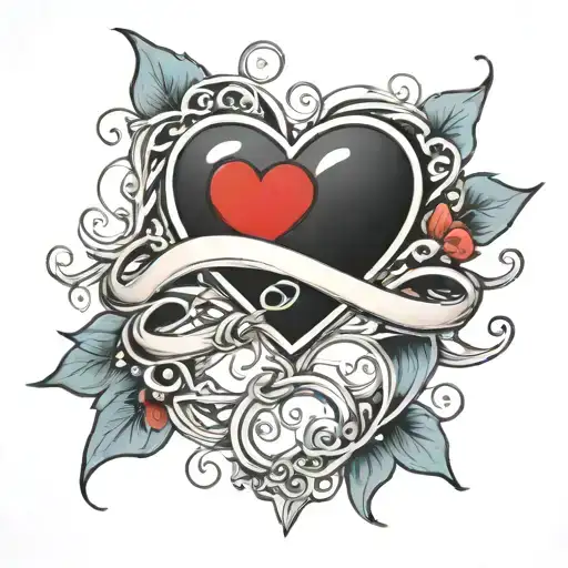 infinity symbol incorporating hearts symbolizing the phrase "I love you infinitely." tattoo design idea