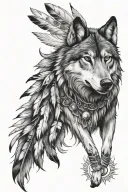 native american wolf tattoo design idea