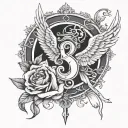 333 angel number tattoo design idea