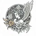 333 angel number tattoo design idea