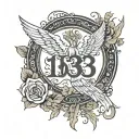 333 angel number tattoo design idea