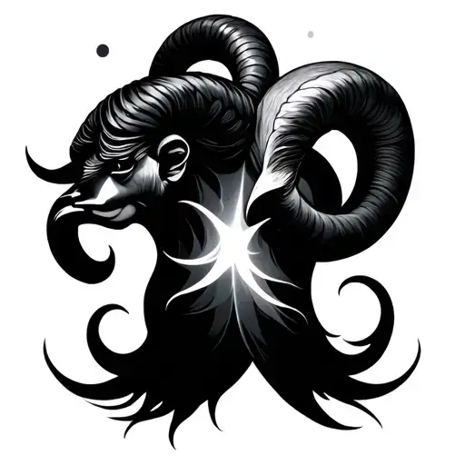 Aries And Aquarius tattoo design idea