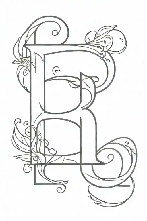 j with hidden letter d tattoo design idea
