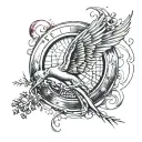 The mocking g from the movie hunger games tattoo design idea