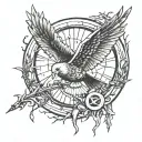 The mocking g from the movie hunger games tattoo design idea