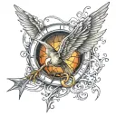The mocking g from the movie hunger games tattoo design idea