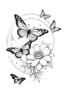 Butterflies, flowers, moon cycles, healing, empowerment tattoo design idea