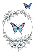 Butterflies, flowers, moon cycles, healing, empowerment tattoo design idea