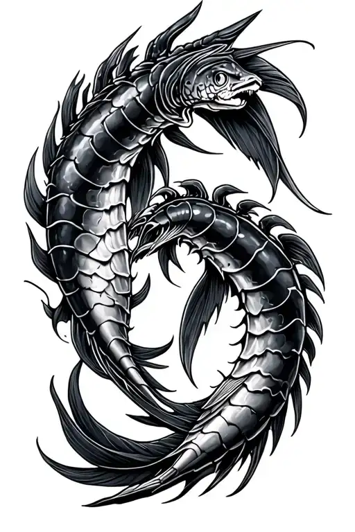 Pisces and Scorpio tattoo design idea