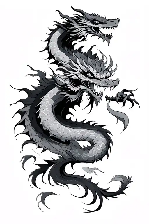 Avatar last air bender dragon dance tattoo design idea