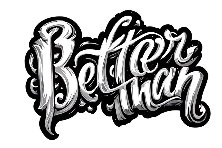 the words Better Than on both thumbs tattoo design idea