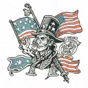 american patriot 1776 tattoo design idea