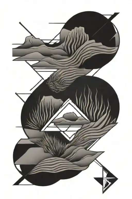 desert dunes rectangular tattoo inspired tattoo design idea