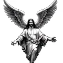 Yeshua with open wings tattoo design idea