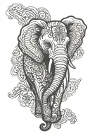 elephant face with Mandela design   tattoo design idea