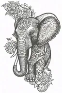 elephant face with Mandela design   tattoo design idea