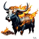 Fire Ox tattoo design idea