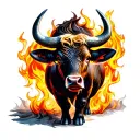 Fire Ox tattoo design idea
