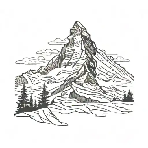 matterhorn scene tattoo design idea