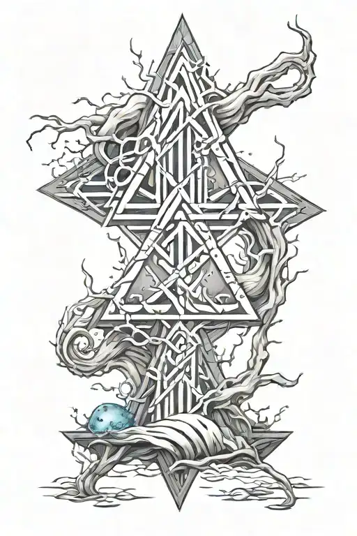 drowning in silence north runes tattoo design idea